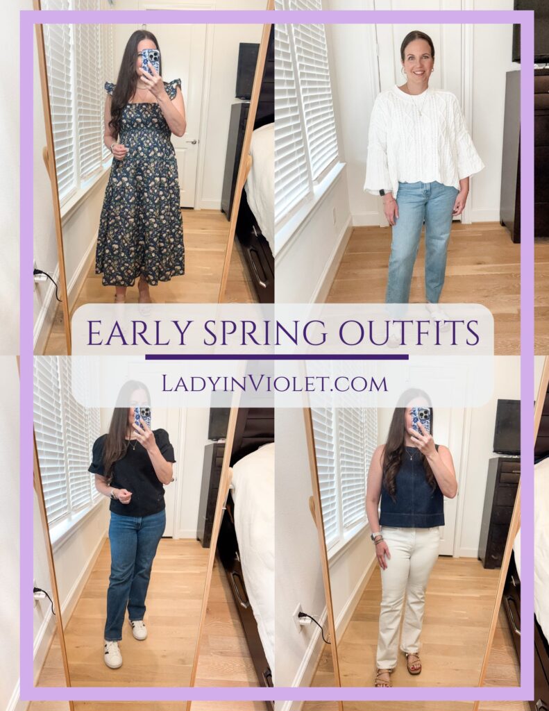 early spring outfits | Texas Petite Fashion Influencer Lady in Violet