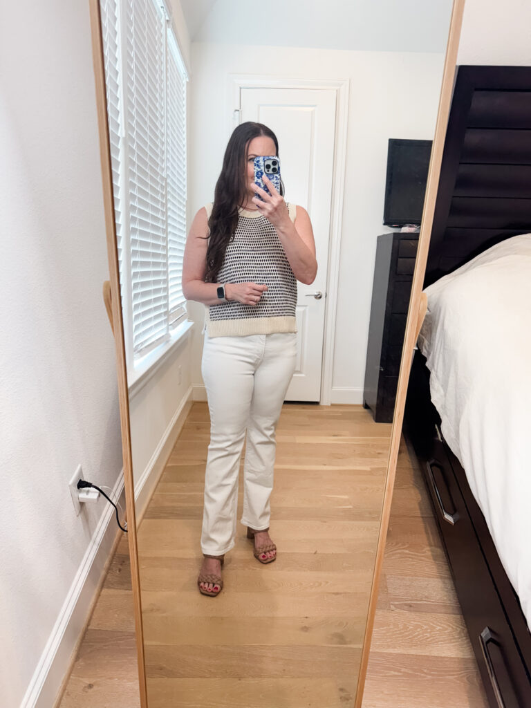 spring fashion | varley knit top | white petite jeans | Texas Style Blog Lady in Violet