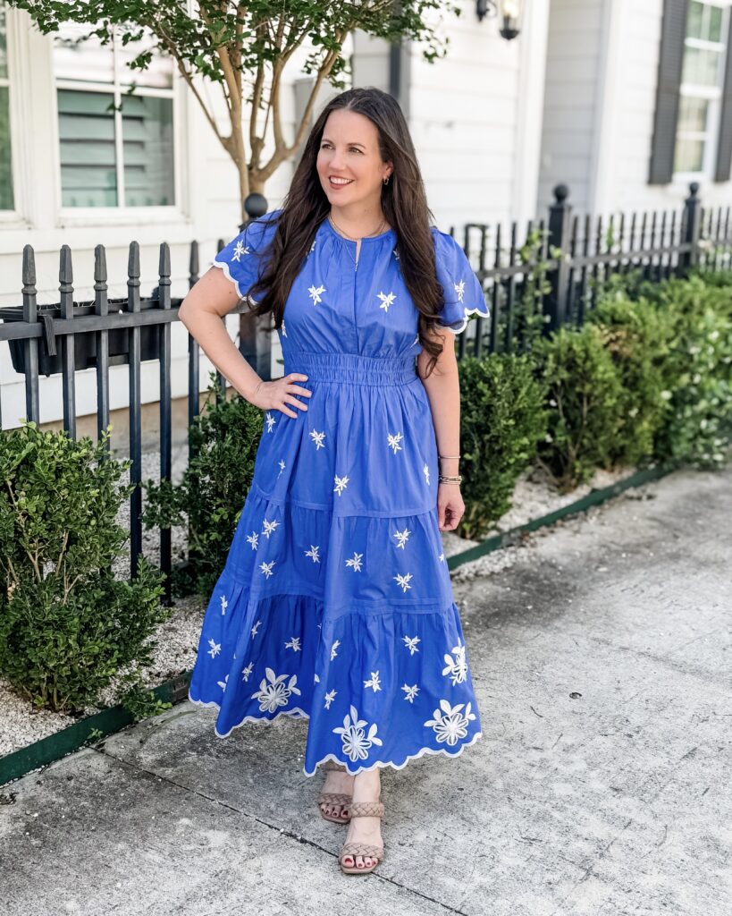 summer work dress | blue maxi dress | petite outfit | Texas Fashion Blog Lady in Violet
