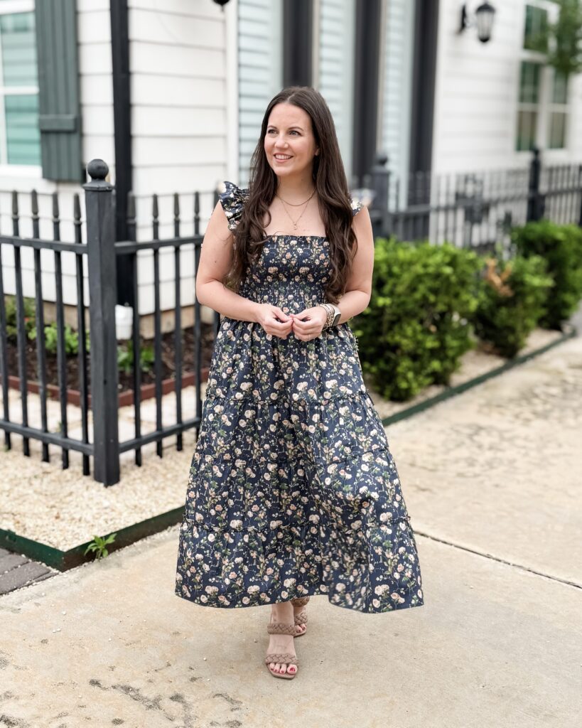 navy floral dress | summer outfit | hill house dress | Houston Fashion Blog Lady in Violet
